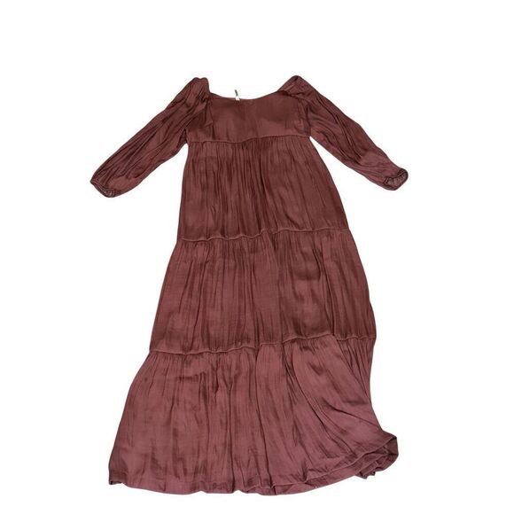 Soma satin tiered maxi dress spiced whiskey S fall - Picture 3 of 11